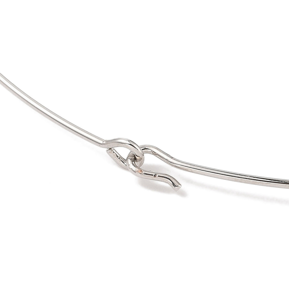 Stainless Steel Silver Necklace with Extensor 5inch Diameter, 1pc