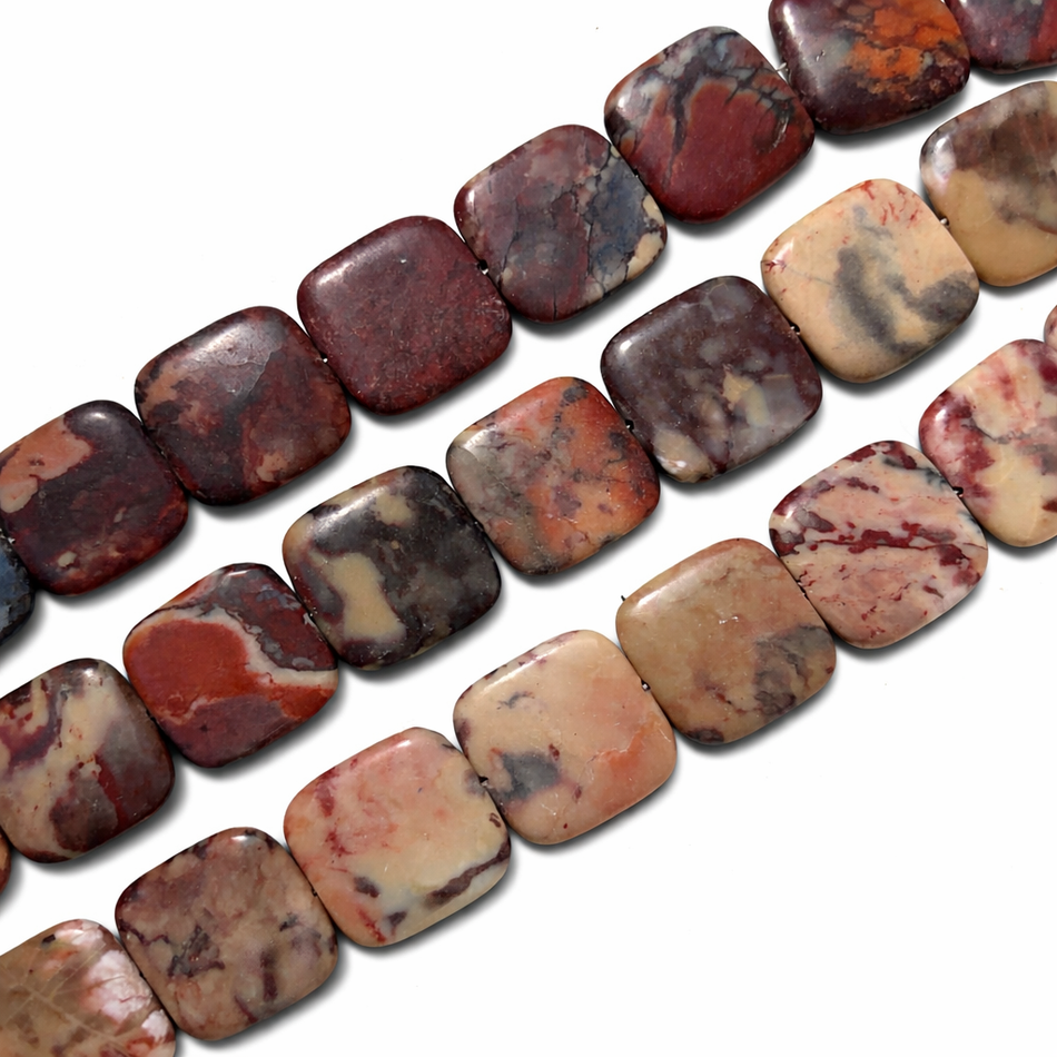 Square Gemstone Bead 36mm Strand