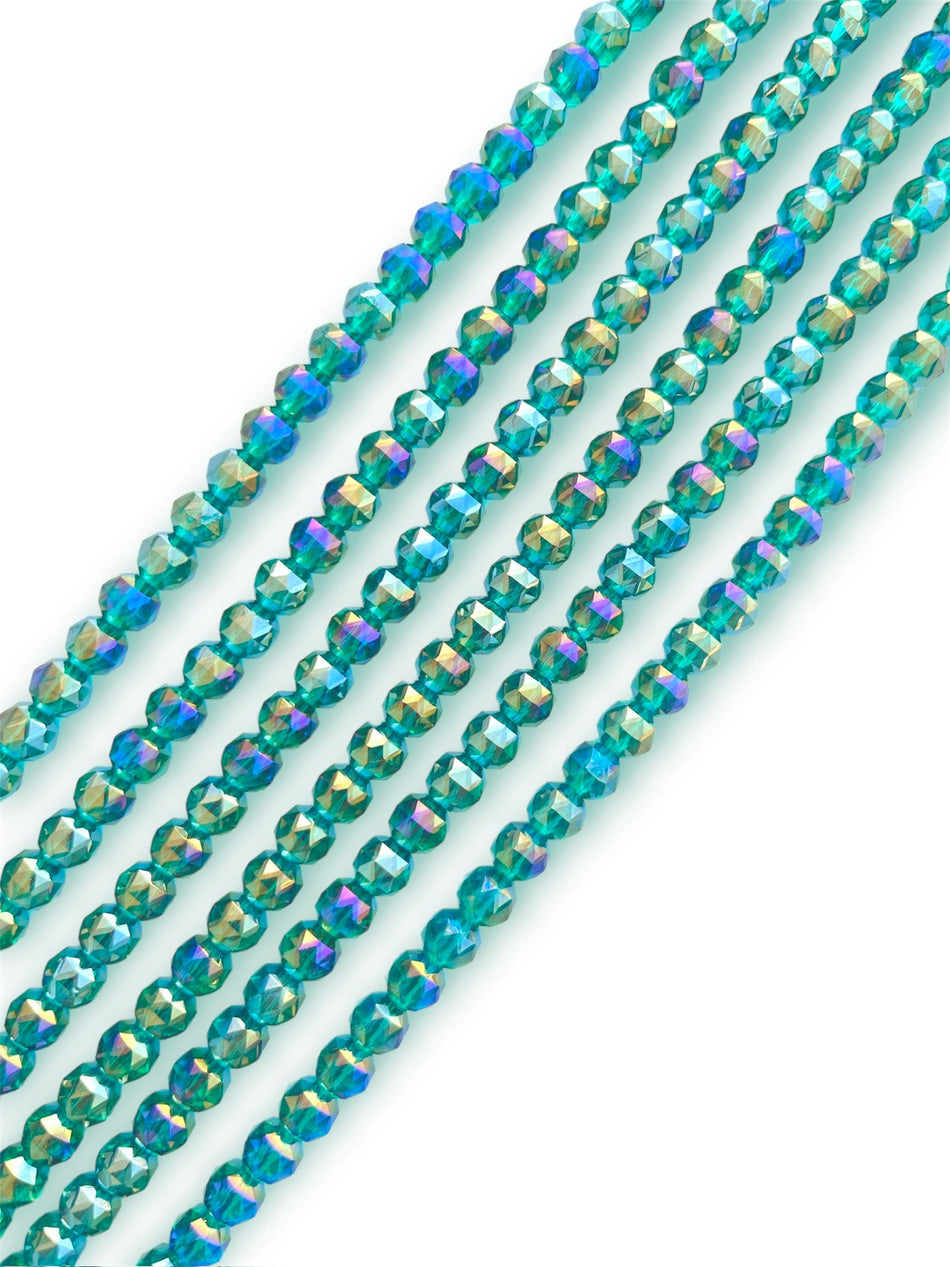 Faceted Round Crystal Strand, 8mm