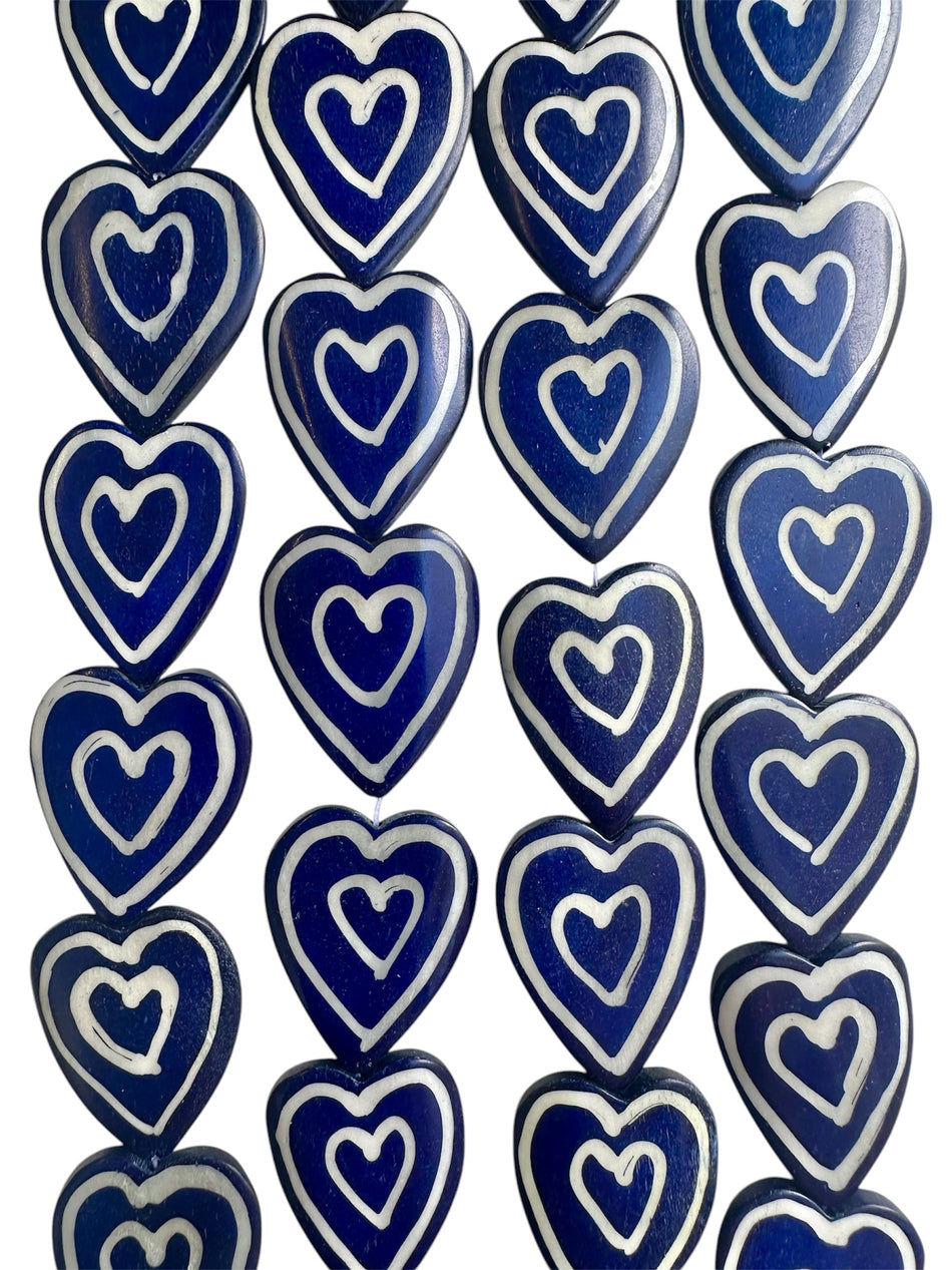 Double Heart African Bead 40mm, 1pc