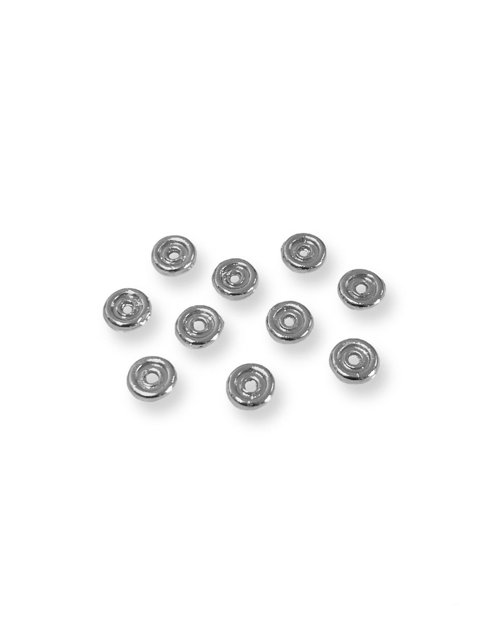 Silver Plated Rondelle Spacer, 10pcs