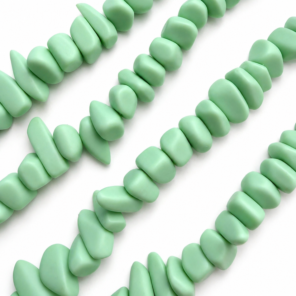 Resin Chips Solid Matte Color Bead 18mm Strand