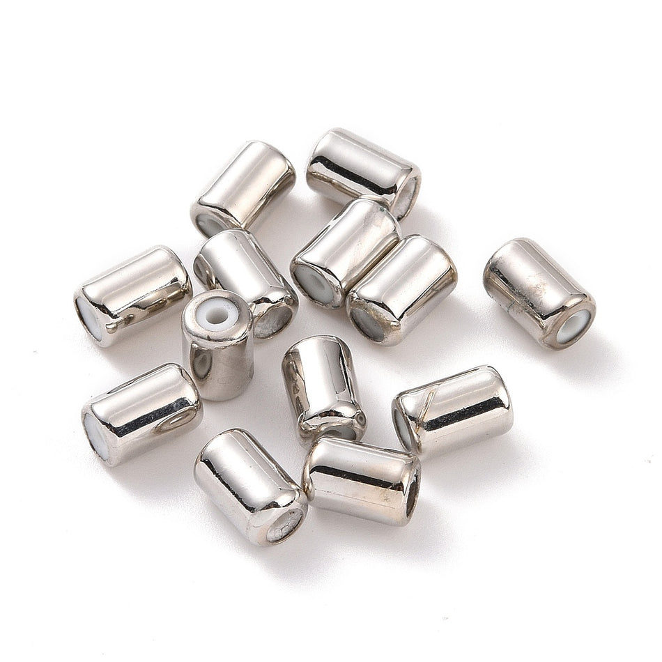 18k Gold Plated Slider Beads 8x5mm, 10pcs