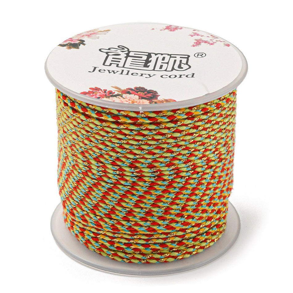 Golden Braided Cord Roll 1.5mm, 21 Yards
