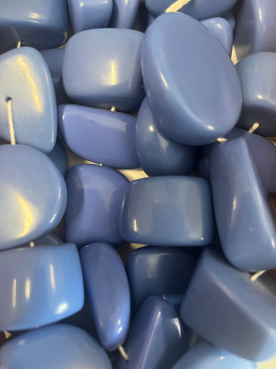 Solid Mixed-Shape Resin Bead Strand, 24mm-45mm