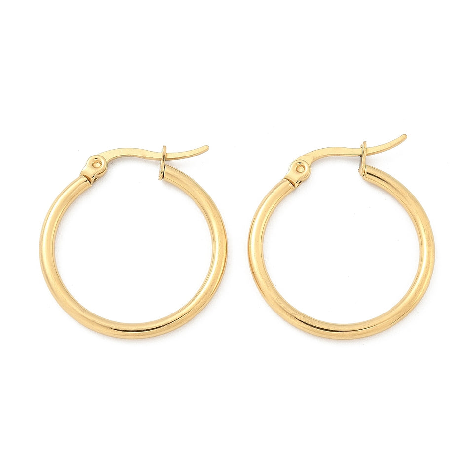 Stainless Steel Hoop Earrings, 30mm, One Pair