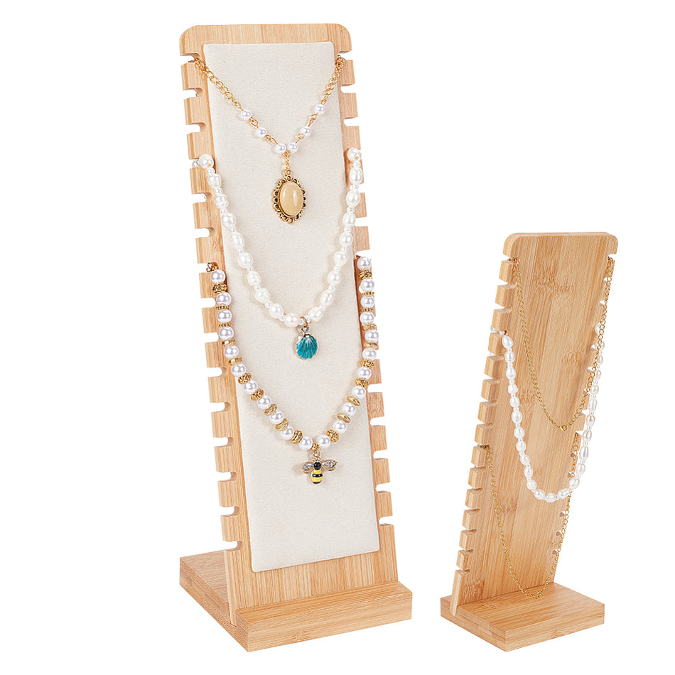 Long Wood Jewelry Display Stand, 1pc