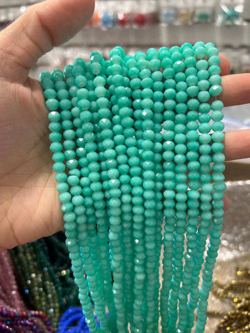 Faceted Crystal Rondelle Bead Strand, 6mm