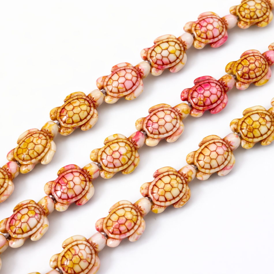 Howlite Tortoise Bead 18mm Strand