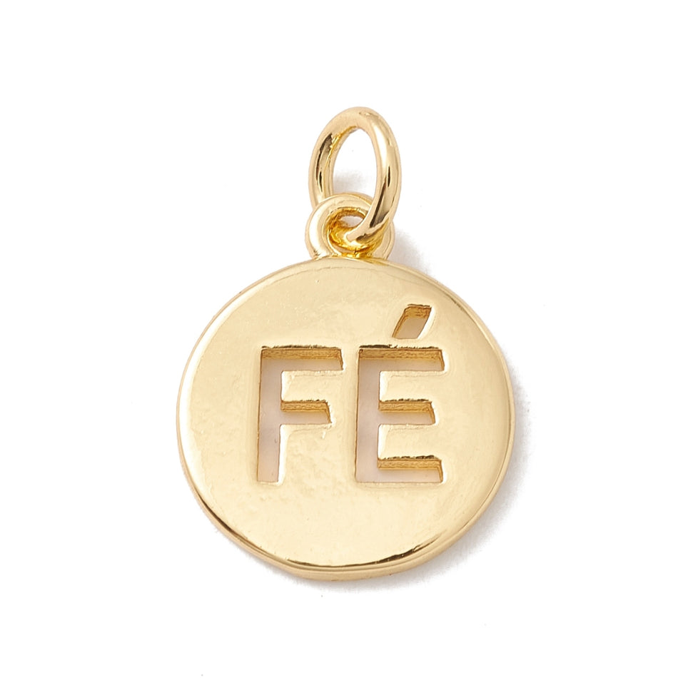 Fe Charm, 18k Gold-Filled, 14mm, 2pcs