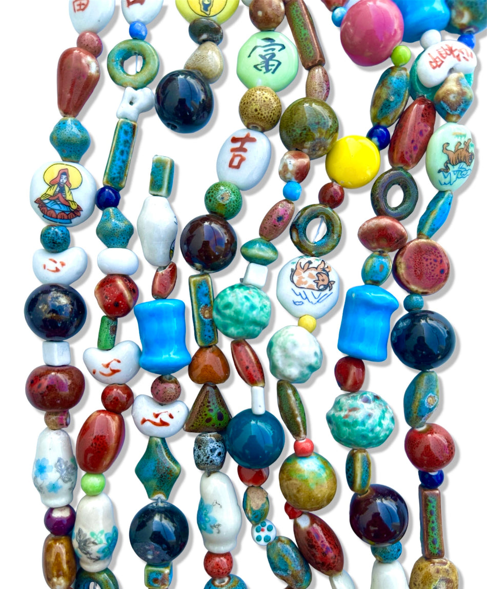 Multicolor Ceramic Strand, 10mm-22mm