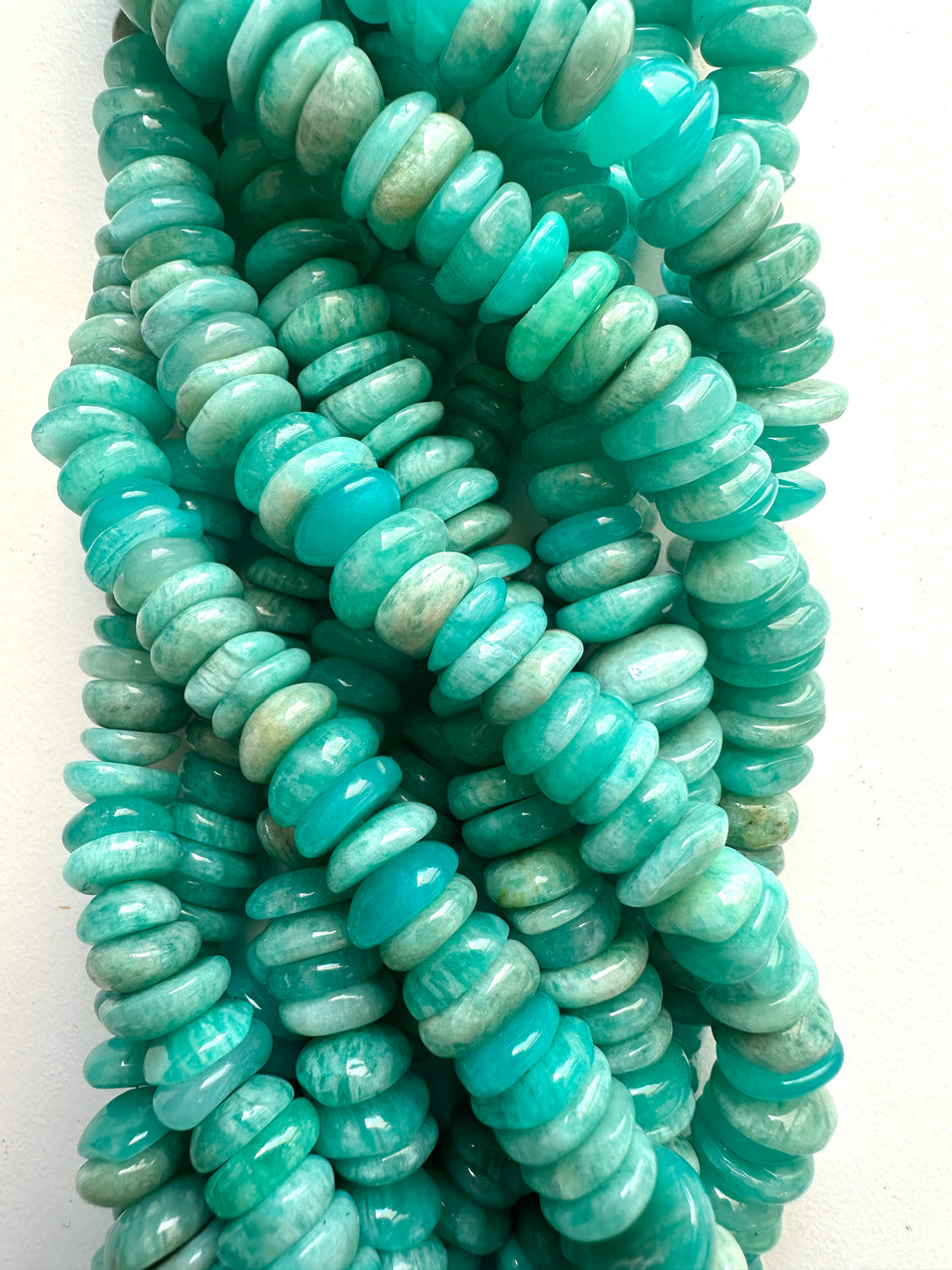 Amazonite Rondelle Chips Strand