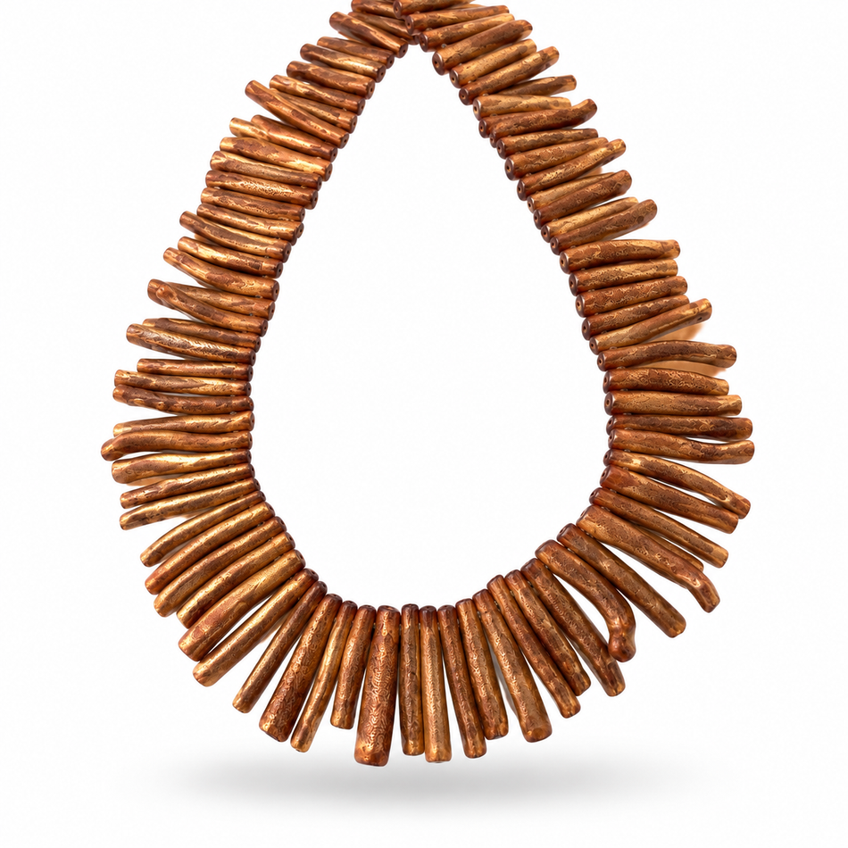 Natural Branch Beads – Bronze | 17.5” Strand | Bead Size: Approx. 25mm