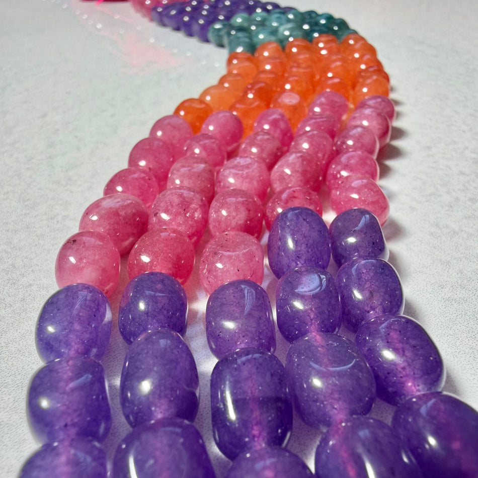 Multicolor Jade Nugget 10mm Strand