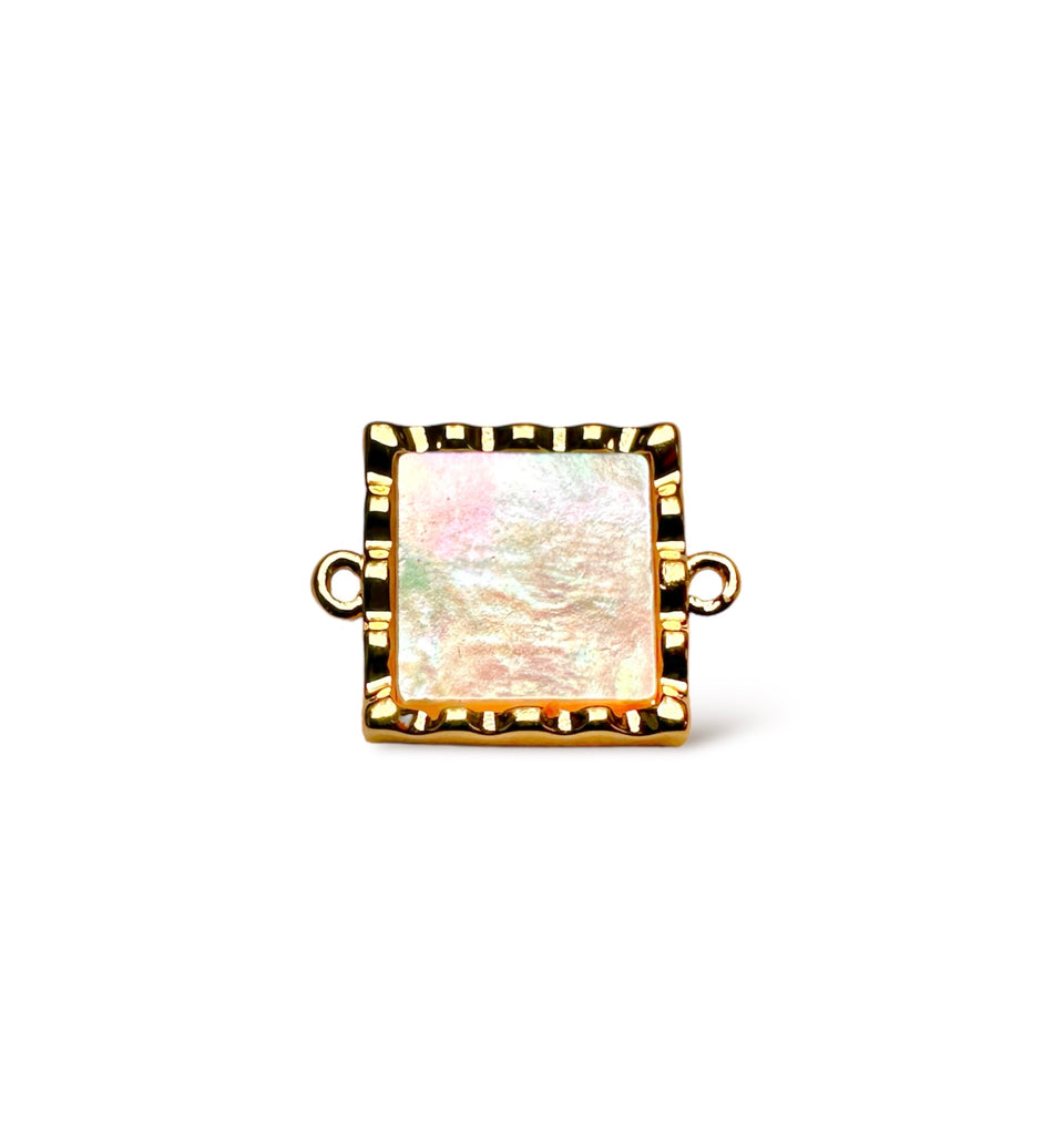 Mother Of Pearl Square Connector 12mm, 1pc