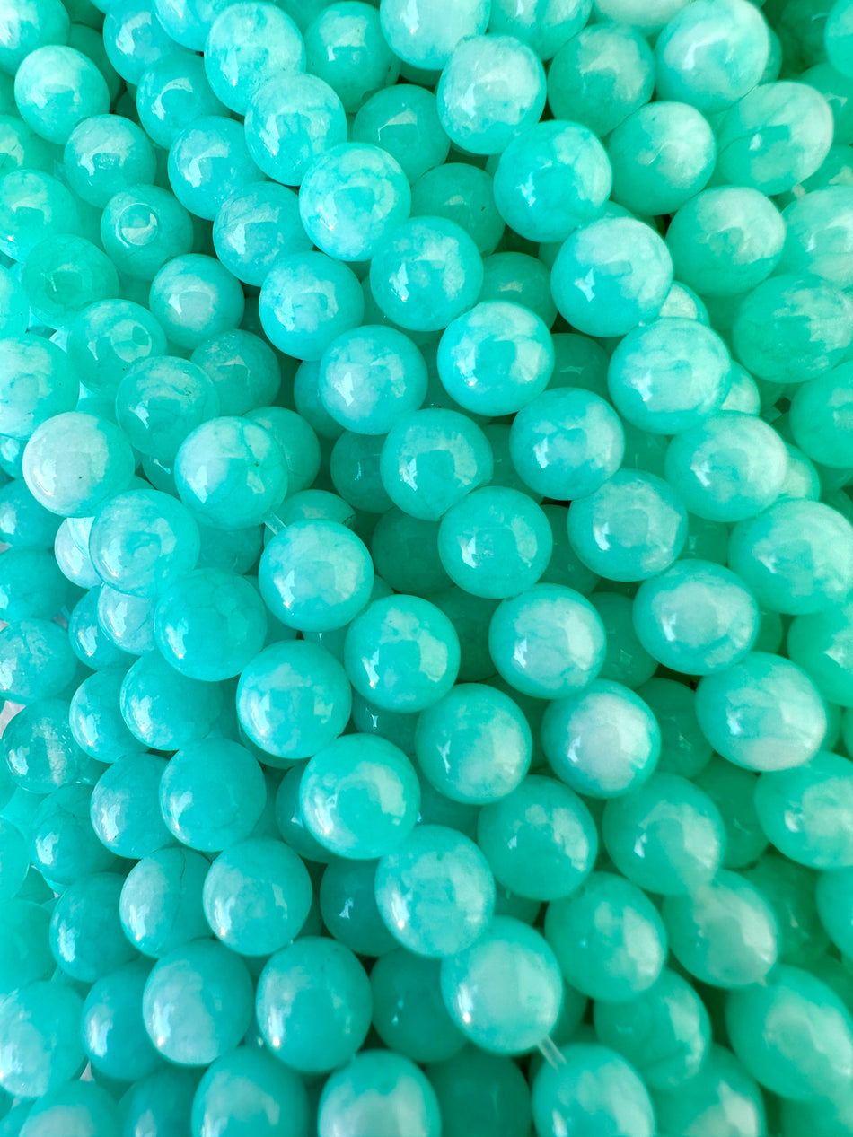 Round Turquoise Jade Strand, 6mm