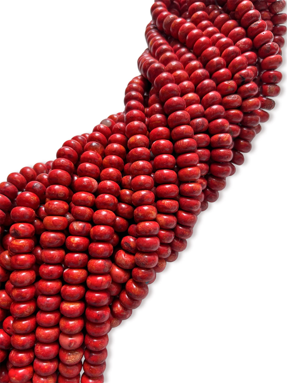 Rondelle Bead Coral Strand, 12mm