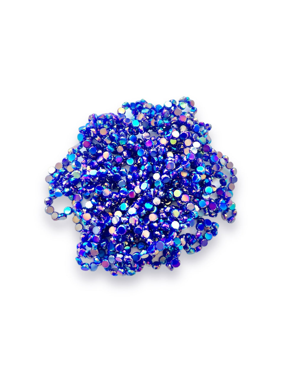 Royal Blue Flat Round Crystal Strand, 6mm