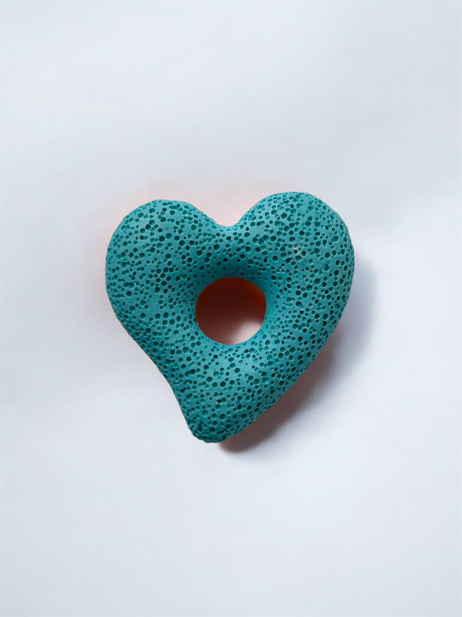 Lava Stone Heart Pendant 55mmx13mm, 1pc