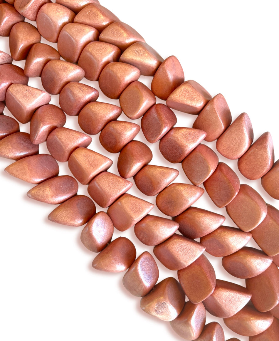 Dusty Rose Freeform Wood Strand, 22mm