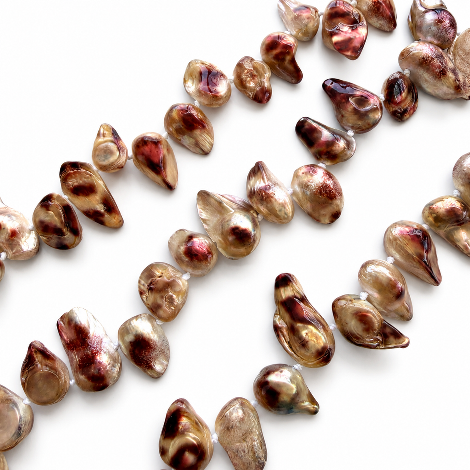 Red-Brown Natural Freshwater Pearl 16mm, 34 inch Strand