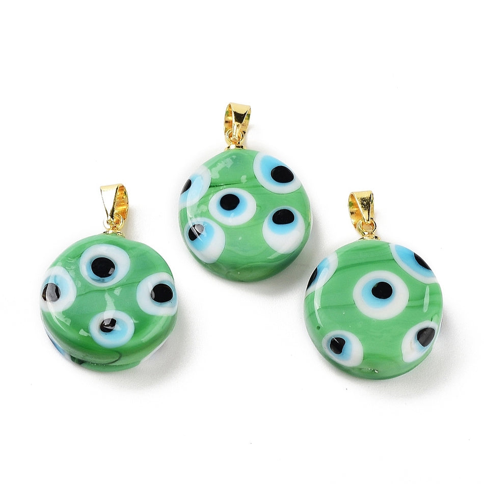 Lampwork Eye Pendant 16mm, 1pc