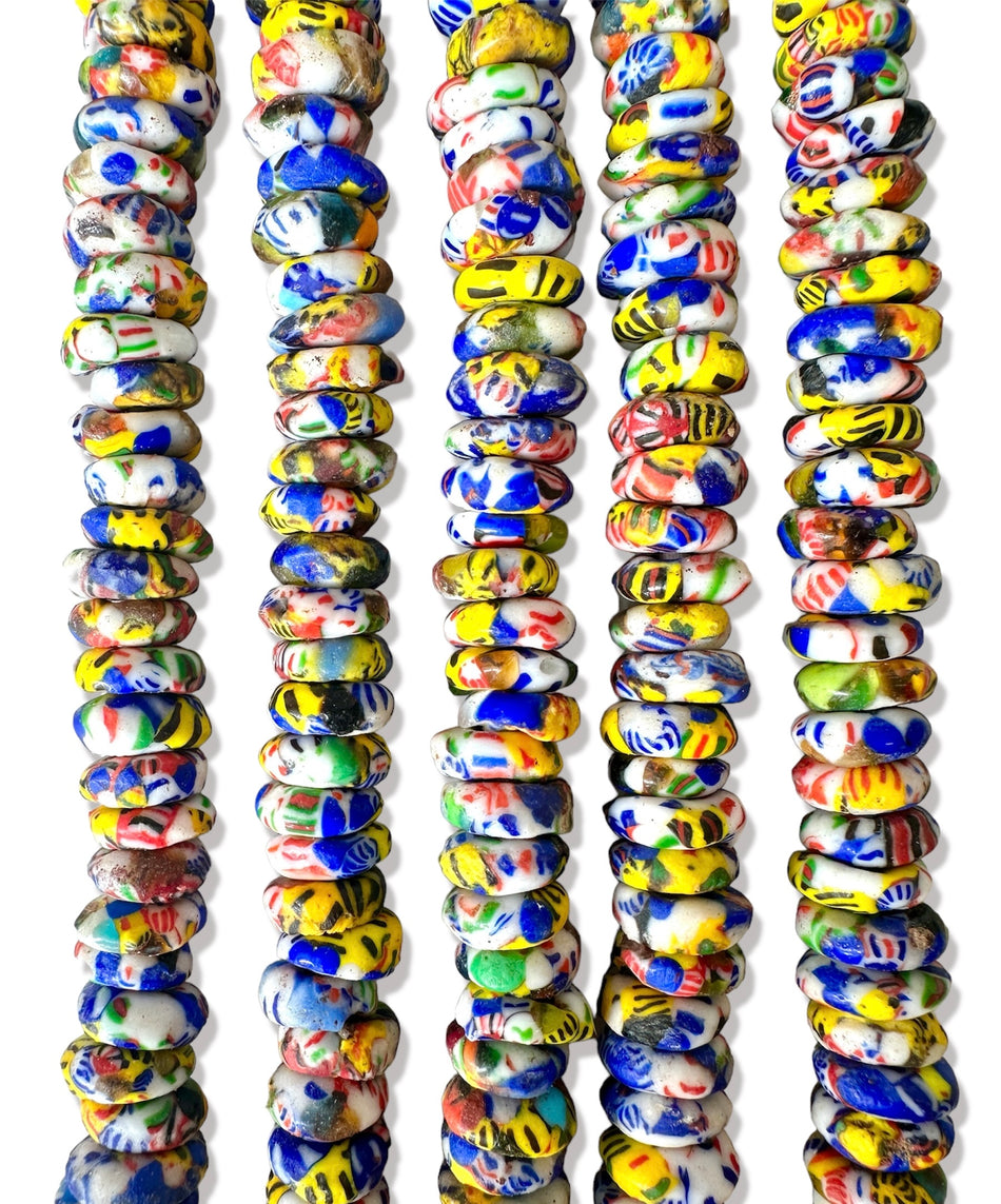 African Rondelle Beads 14mm, 1 Strand