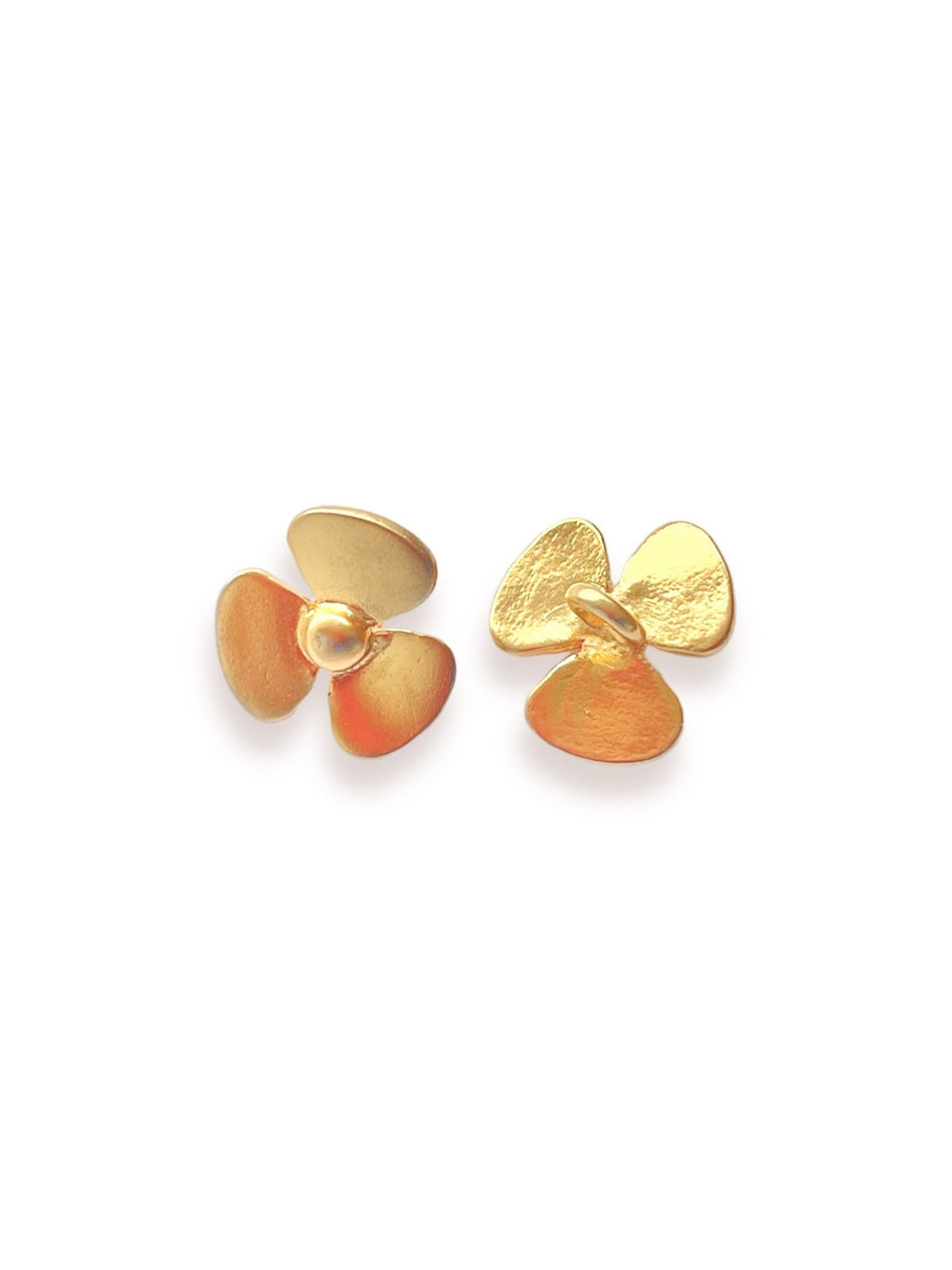 Matte Gold Filled Flower Button, 1pc