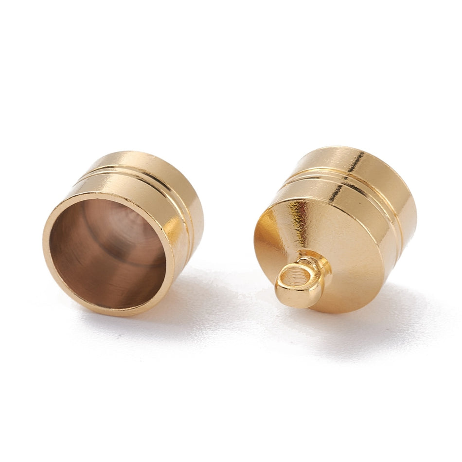 24k Gold-Plated End Caps 14mm, 2pcs