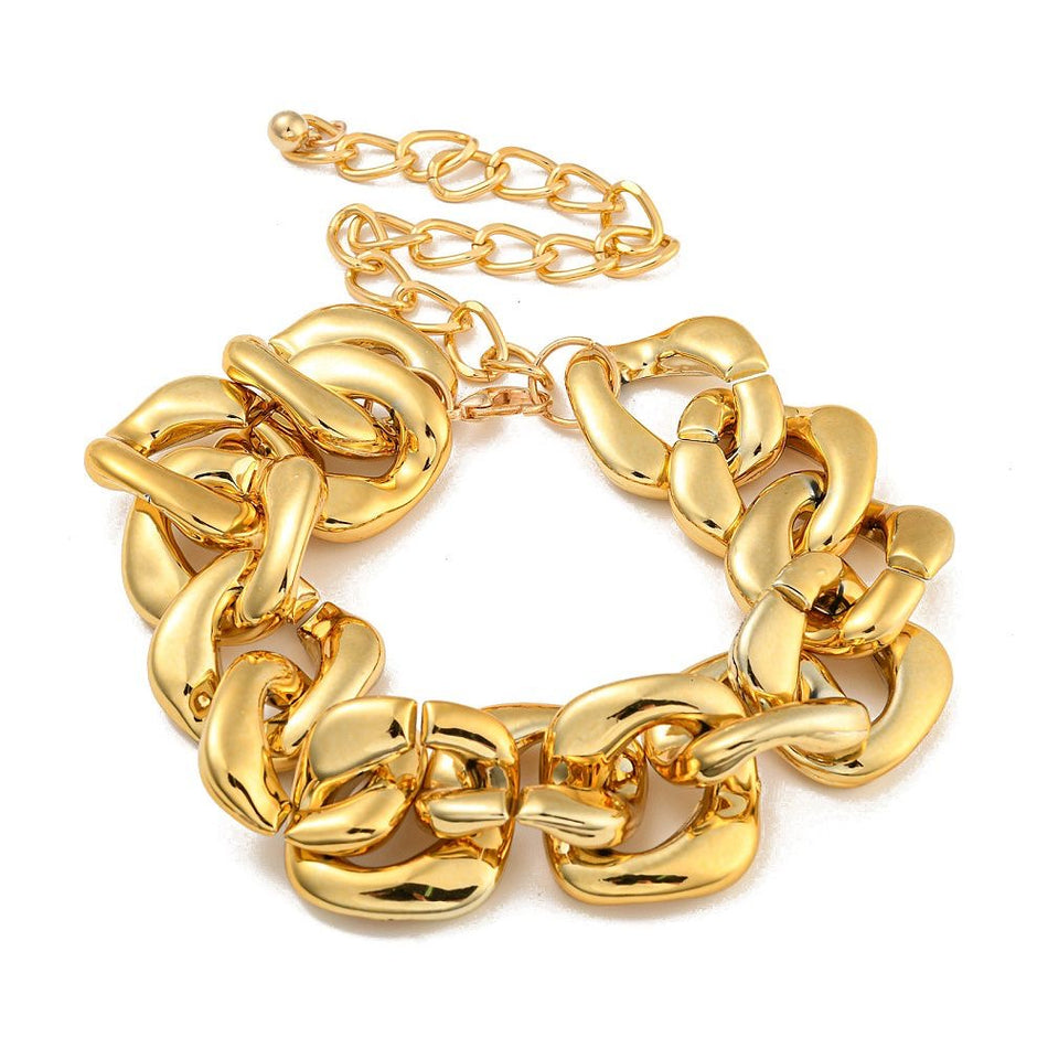 Gold Chunky Aluminum Choker, 10.83inch