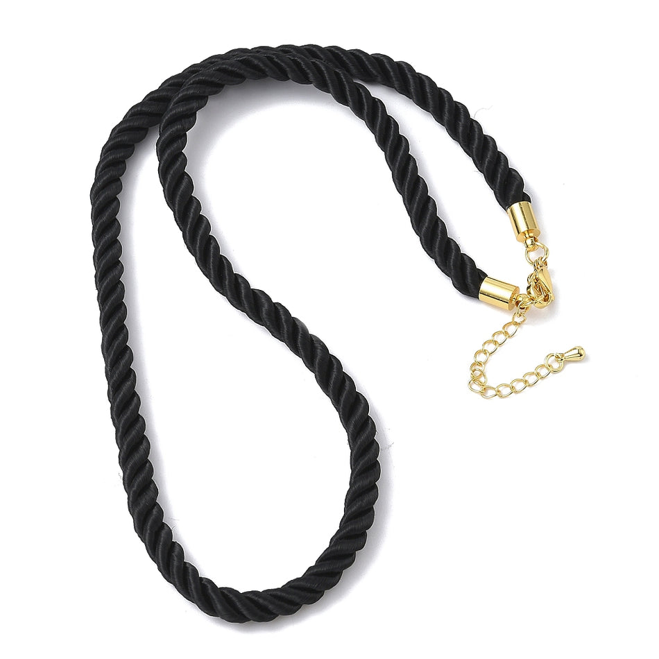 Twisted Nylon Cord Necklace with Gold Findings 18 inches, 1pc