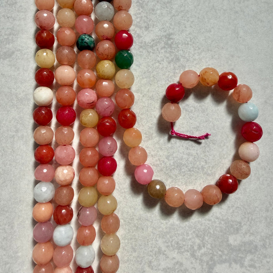 Multicolor Agate Faceted Bead 10mm Strand