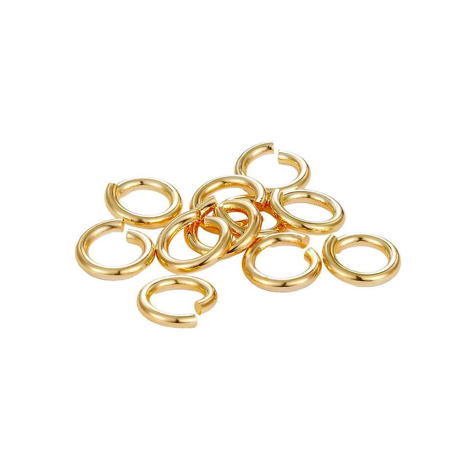 Gold Finish Open Jump Rings 8mm, 150pcs