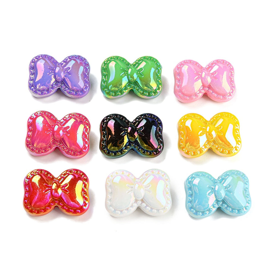 Mixed Color Bowknot Beads 18mm, 4pcs