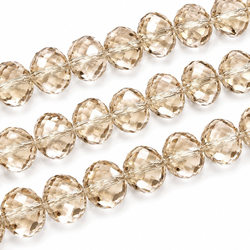 Faceted Rondelle Crystal Bead Strand, Bead Size 20mm