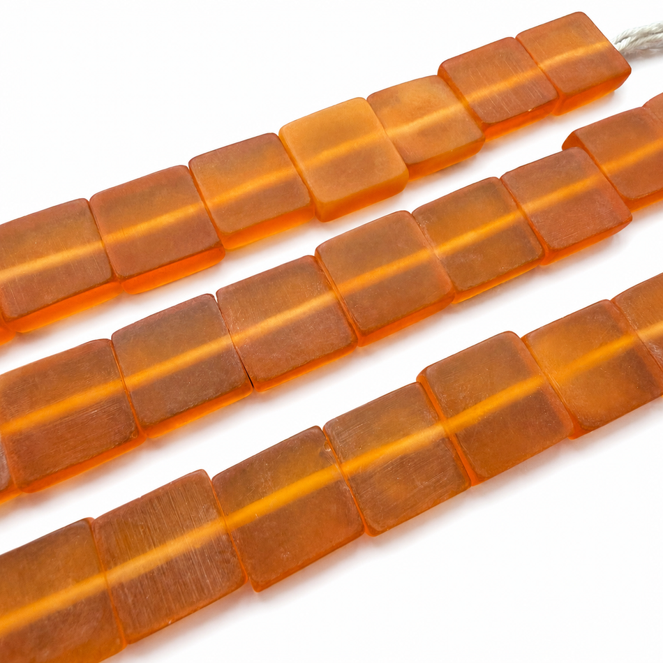 Flat Square Resin Bead 24mm Strand