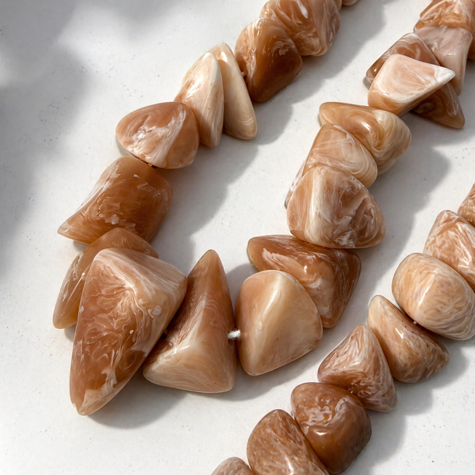 Resin Chunk Bead 24mm Strand