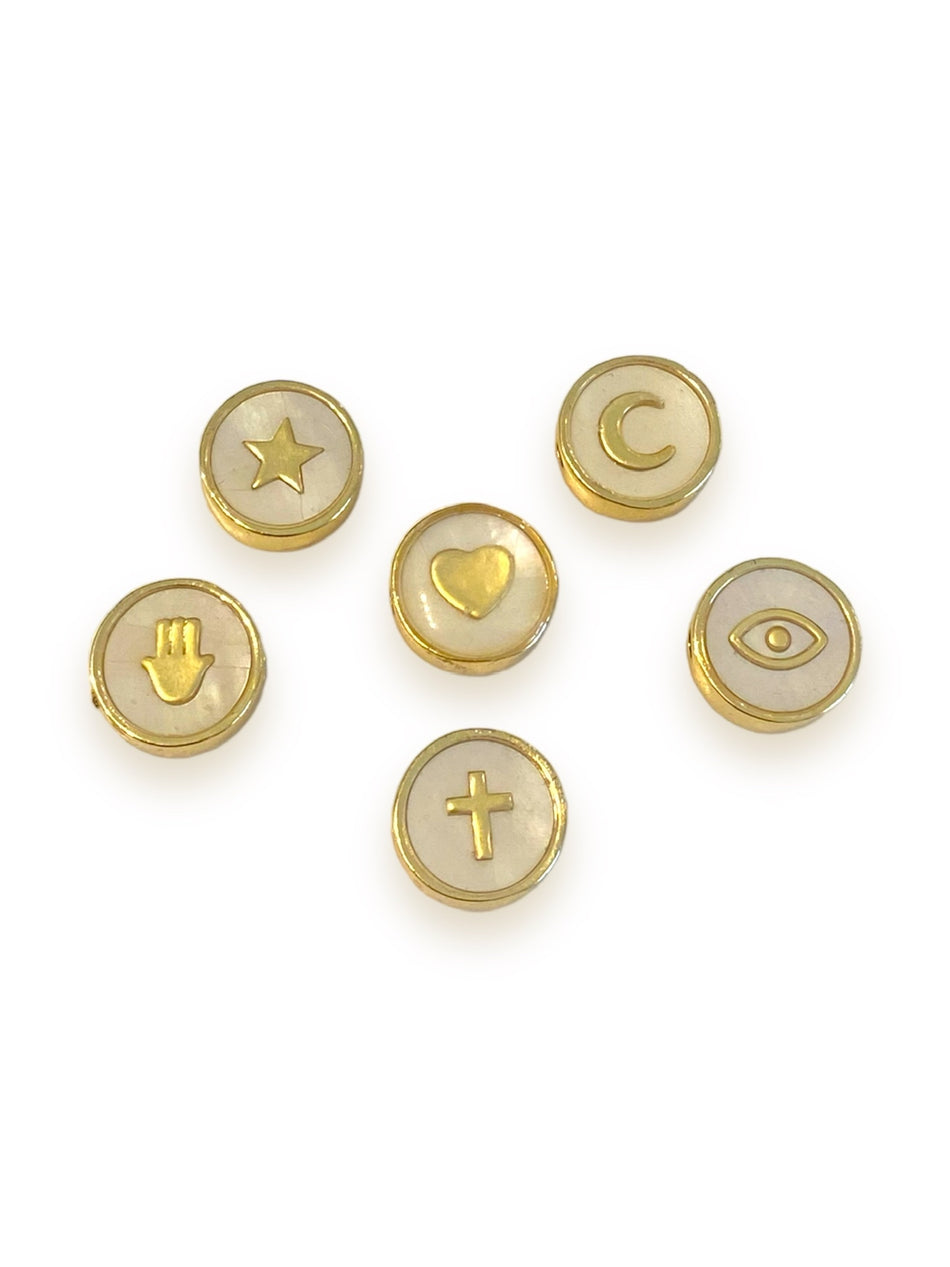 Gold Filled Nacar Spacer Bead 14mm, 1pc