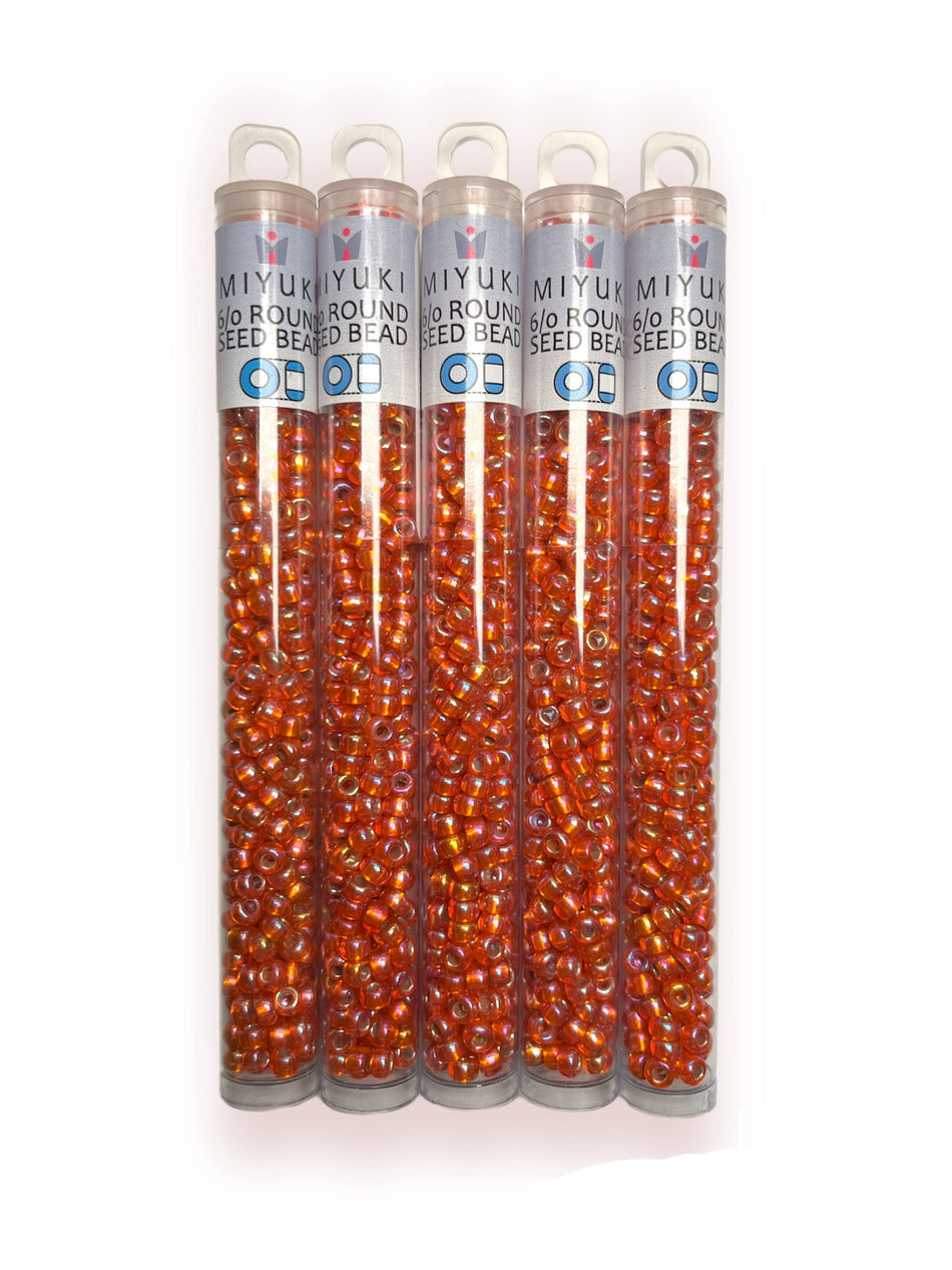 Orange AB Miyuki Seed Beads, 1 Tube