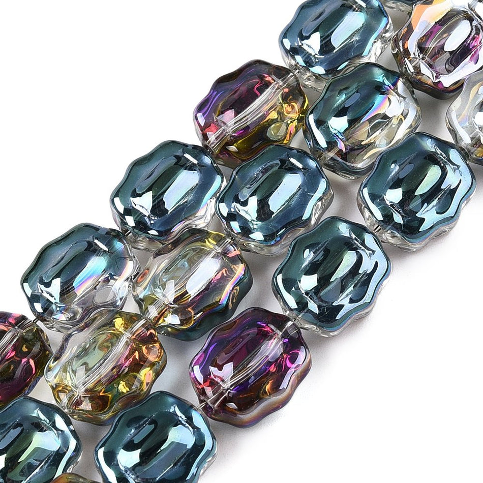 Electroplate Flower Crystal Bead Strand, 12mm