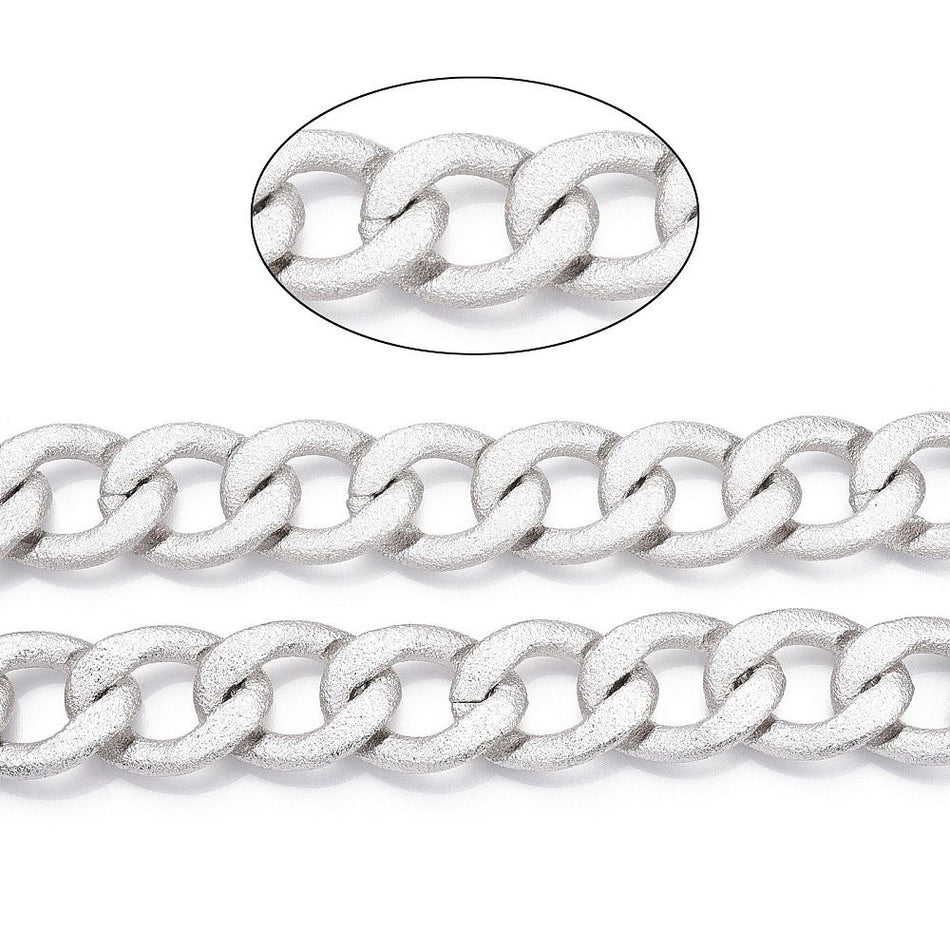 Aluminum Silver Curb Chain, 18inch