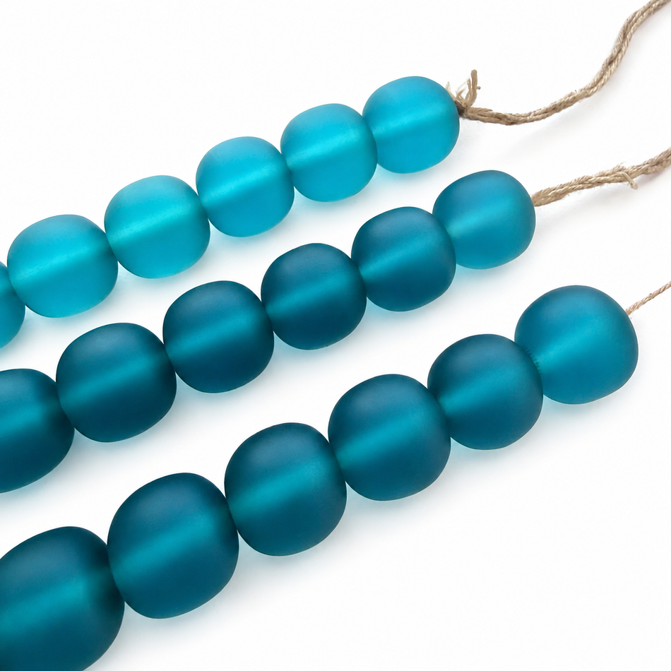 Round Transparent Matte Resin 16mm Bead Strand