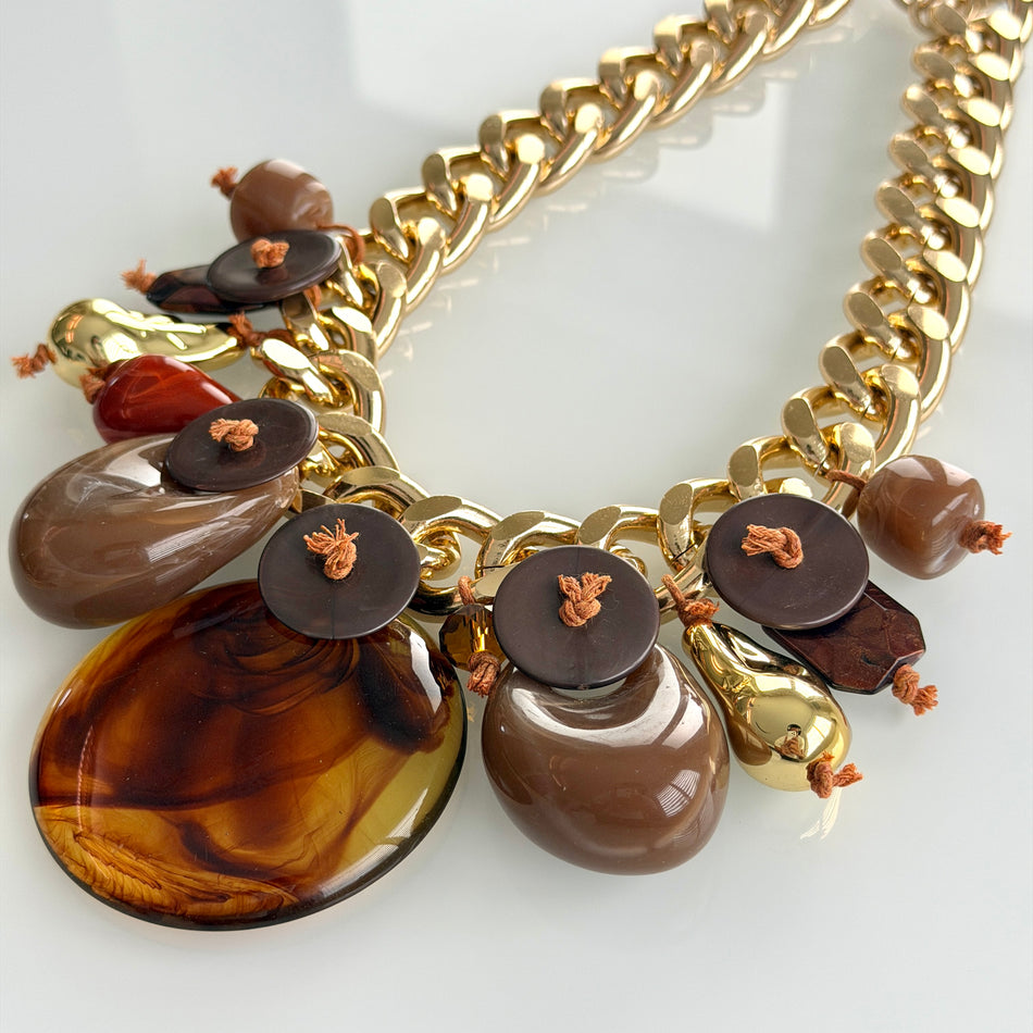 Bold Statement Necklace featuring Gold Plated Chain, 20inch