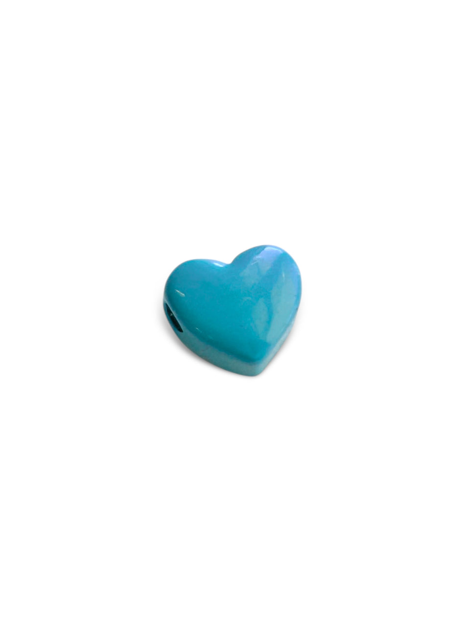 Enameled Metal Heart Pendant 10mm, 1pc