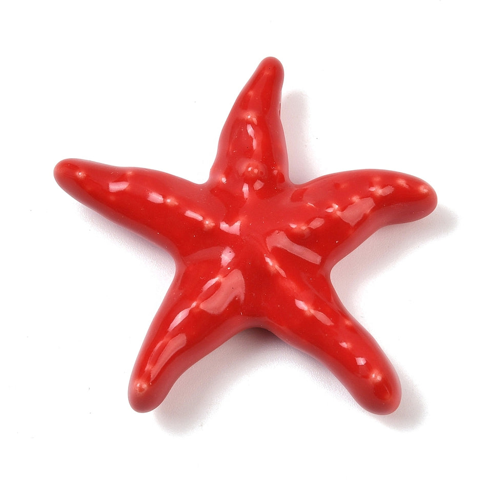 Porcelain Starfish Bead 40mm, 1pc