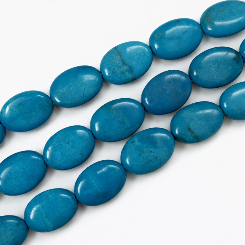 Turquoise Oval Gemstone Bead Strand
