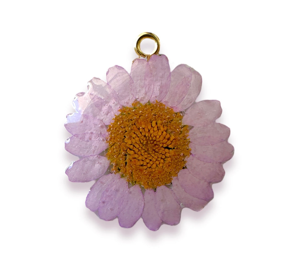 Small Natural Flower Pendant 1inch, 1pc