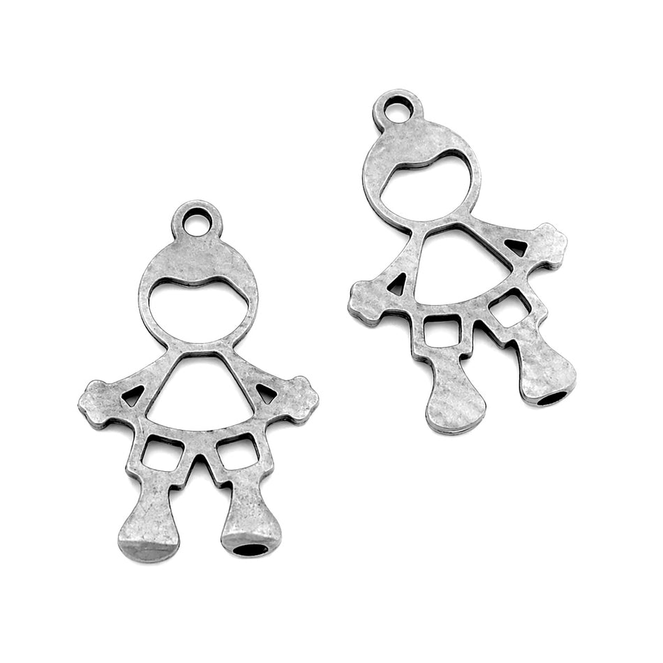 Gold-Filled Boy Pendant 18mm, 2pcs