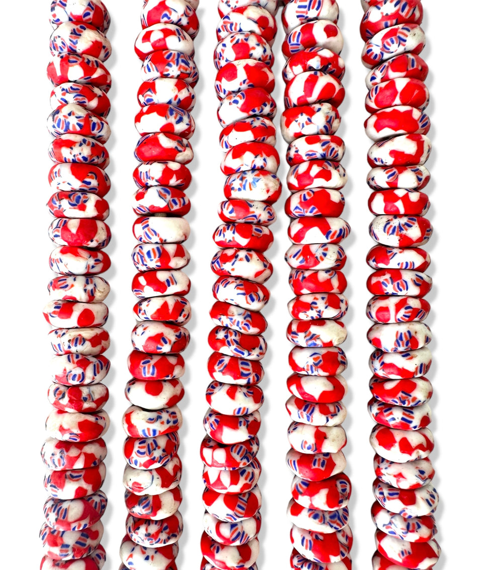 African Rondelle Beads 14mm, 1 Strand