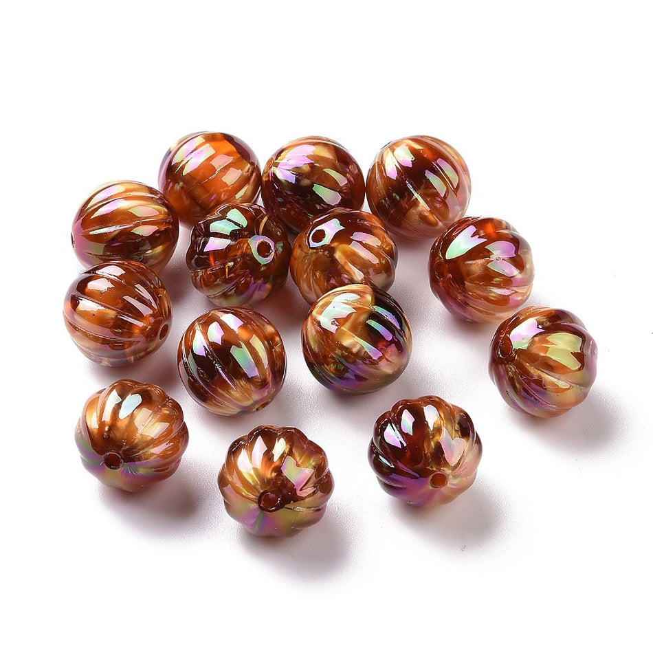 Gold Foil Round Acrylic Beads 17mm, 10pcs